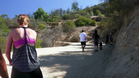 people walking up a mountain trail at los angeles, california