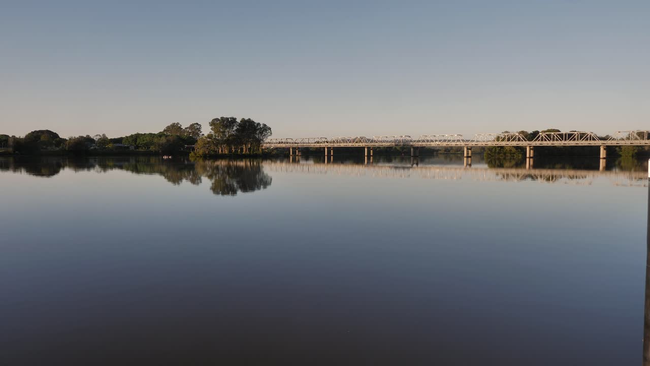 View of the Manning River and Martin Bridge, Taree, New South Wales, Australia.