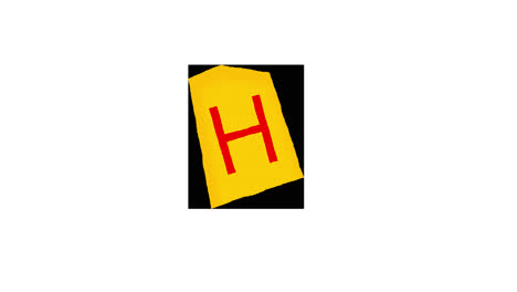 image of a yellow tag with the letter h