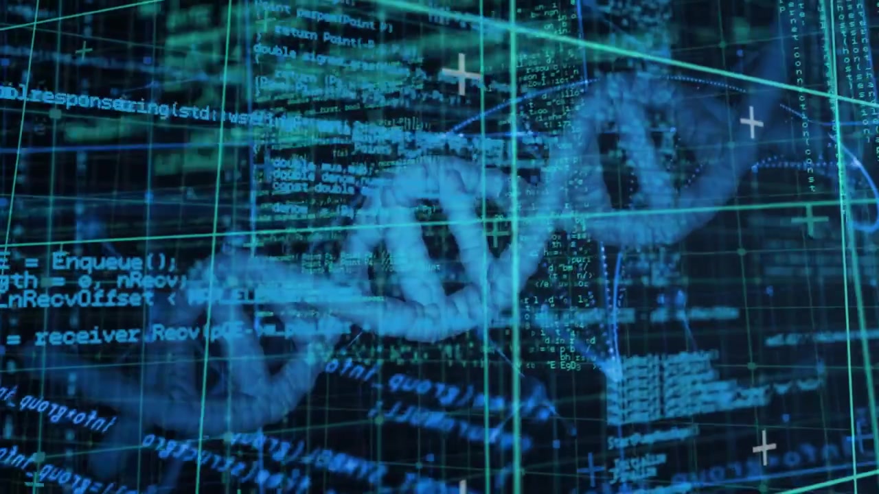 HelloWorld code drifting on grid starting DNA helix forming and rotating while parsing genetic data