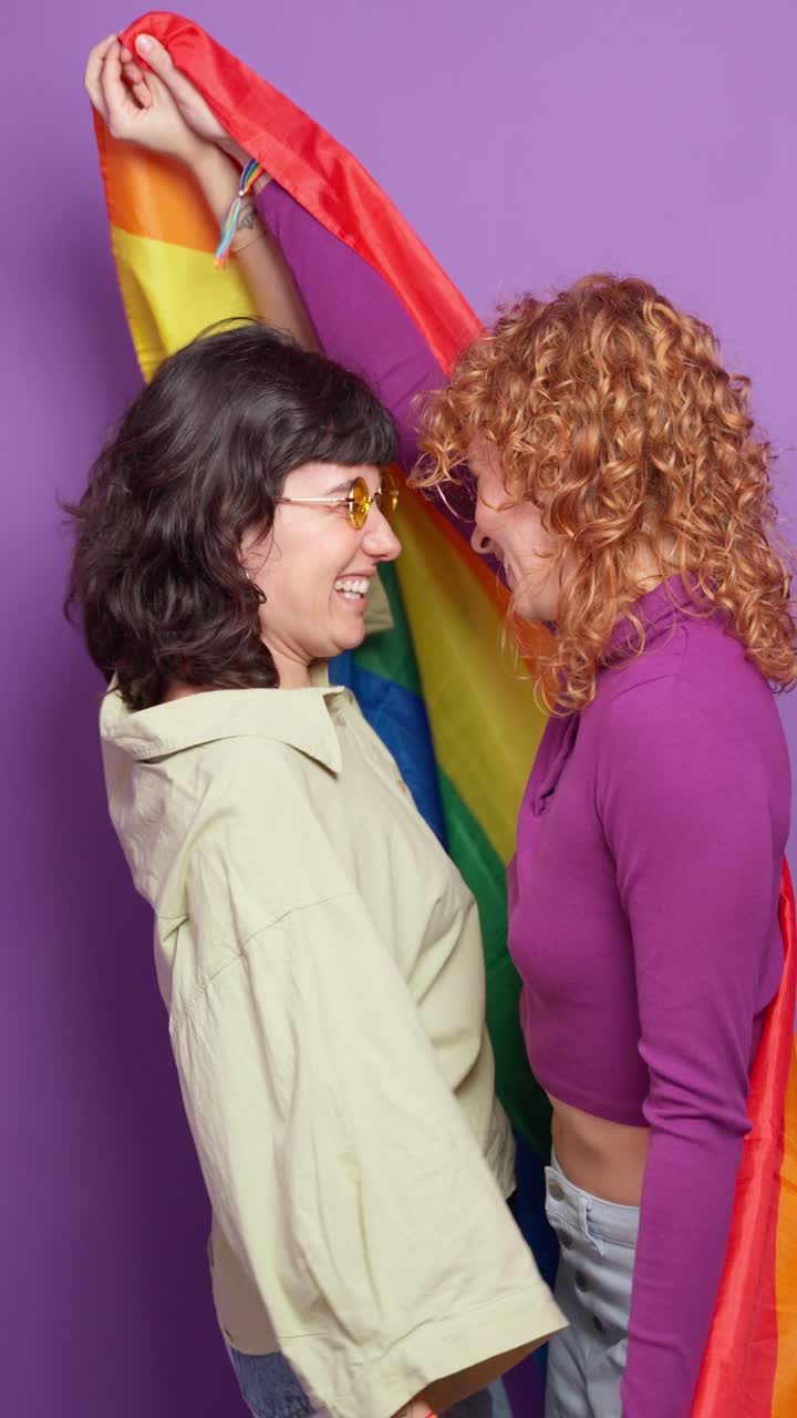 Two women celebrating LGBTQ pride