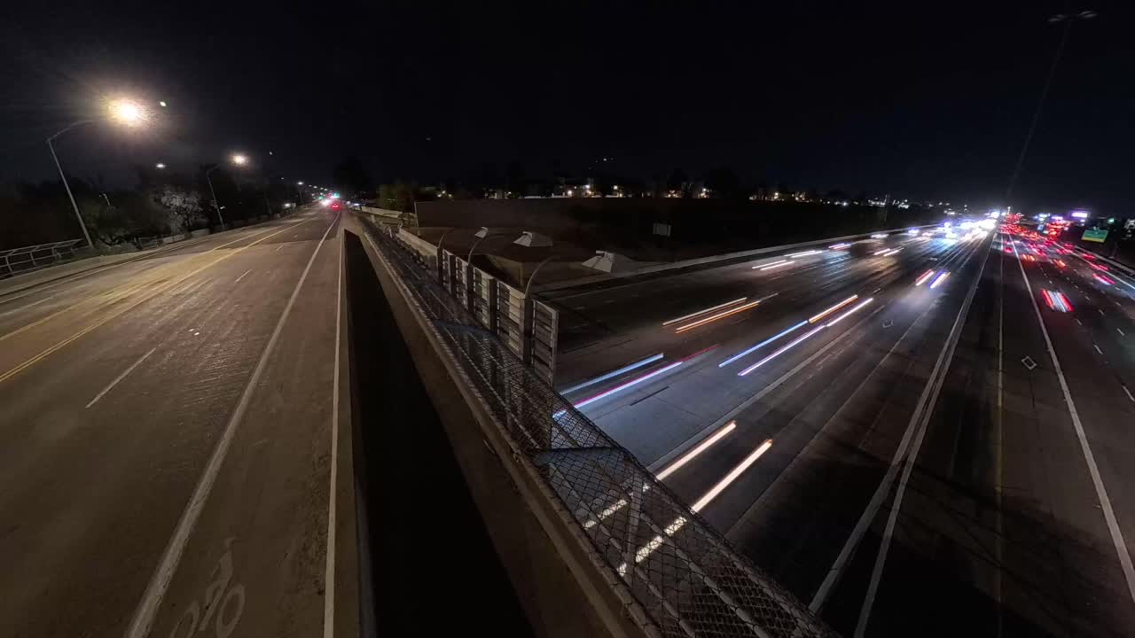 Night Time Lapse of Arizona highway 60 in Gilbert and Mesa Arizona USA.