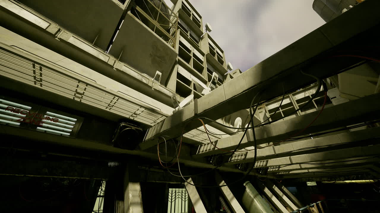 Urban exploration reveals intricate architecture in a modern structure