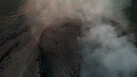 nicaragua active volcano telica stratovolcano aerial over crater, drone