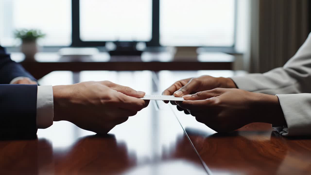 Exchanging a business card