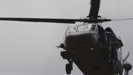 a chopper prepares to land