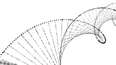 gráfico de movimiento de fondo de cadena de adn digital. abstracto 3d brillante giratorio de doble hélice de adn. concepto de tecnología, ciencia, medicina y fondo en bucle sin costuras.
