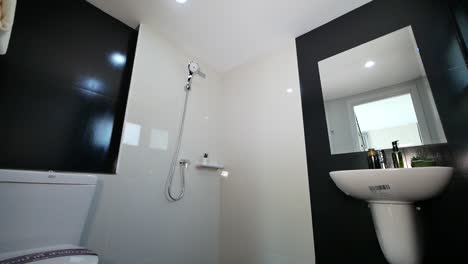 modern black and white tiles bathroom decoration