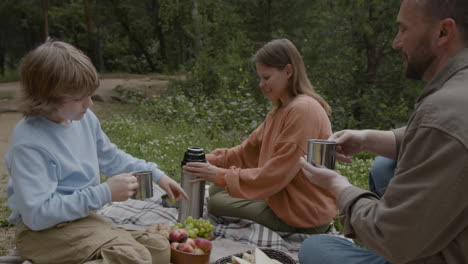 family picnic in the forest