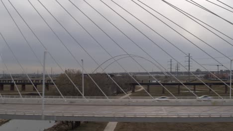 Cars-traveling-over-the-Margaret-Hunt-Hill-Bridge-in-Dallas