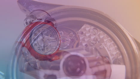 animación de un reloj sobre un reloj de mano