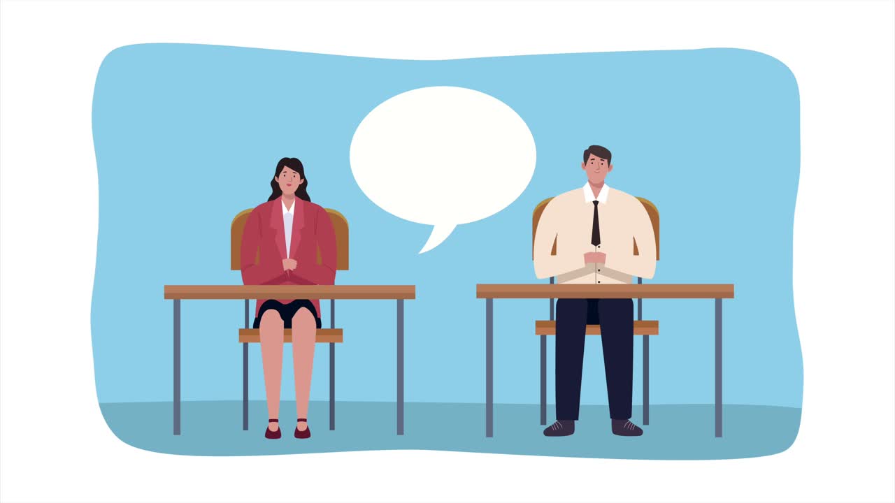 투표 장소에 있는 판사들과 함께 선거 날 애니메이션