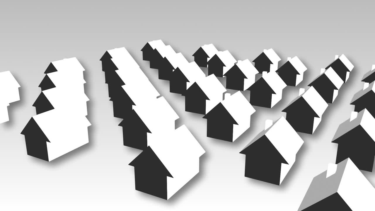 모형 집의 애니메이션 회전