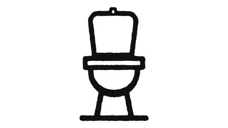 toilet icon animation footage & alpha channel