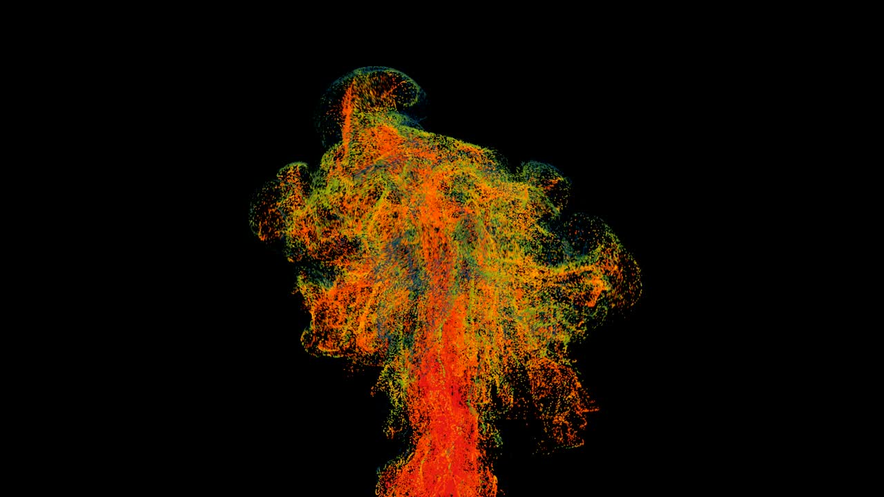 una explosión de partículas única.