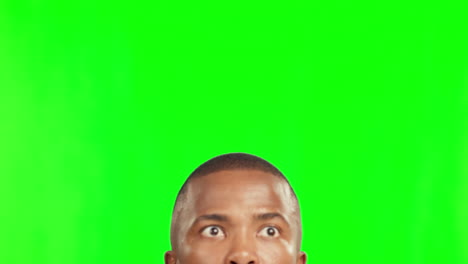 Green-screen,-announcement-and-black-man-search