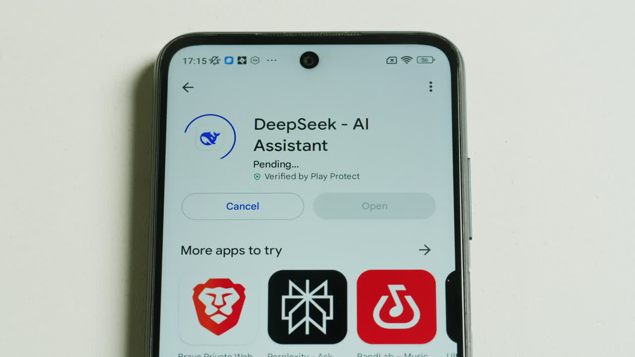 aplicación de asistente de deepseek ai en el teléfono inteligente