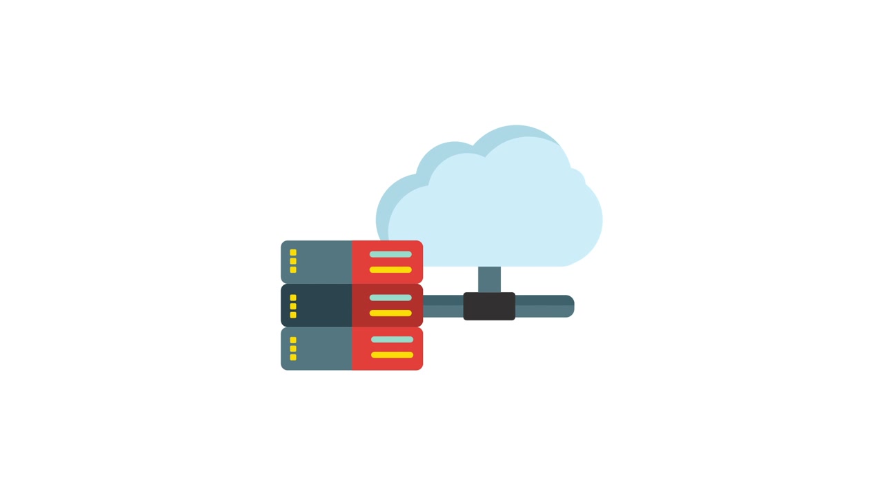 Animated Icon of Servers Connecting to Cloud Computing