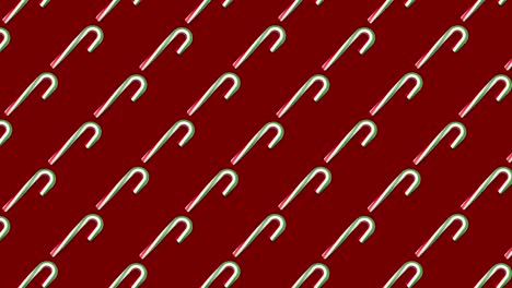 christmas caramel cane candy red background, animated background