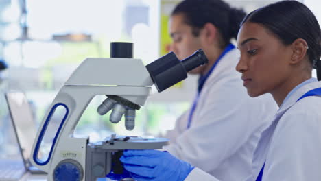 scientist woman, microscope