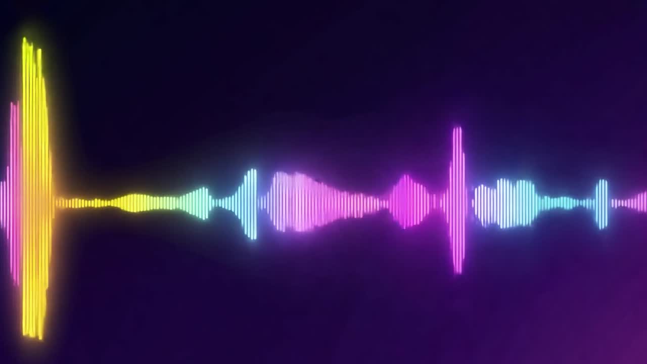 Neon Glowing Sound Wave Visualization