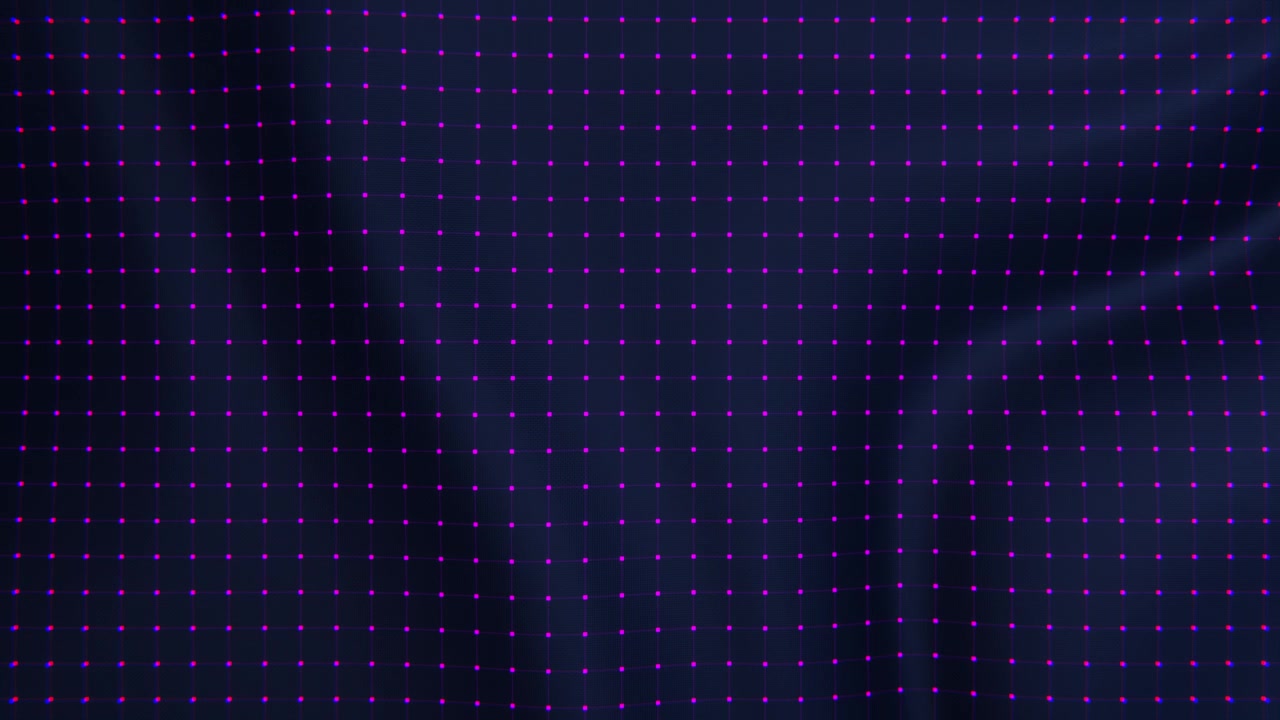 Abstract Glowing Magenta Digital Grid on Dark Wavy Fabric