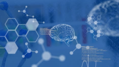 animation of human brains and scientific data processing over laboratory