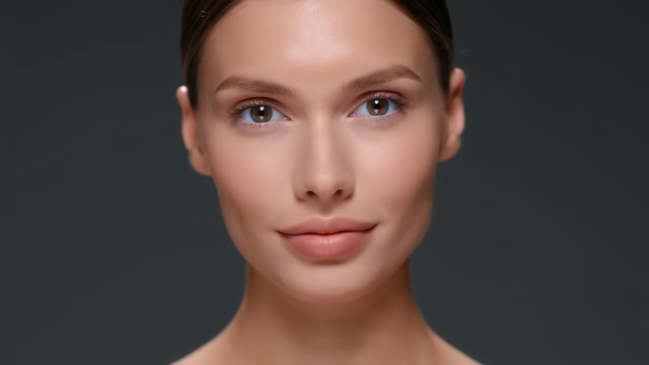 Young Woman's Face with Digital Glitch Effect
