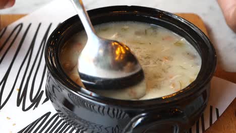 delicious white soup in a bowl