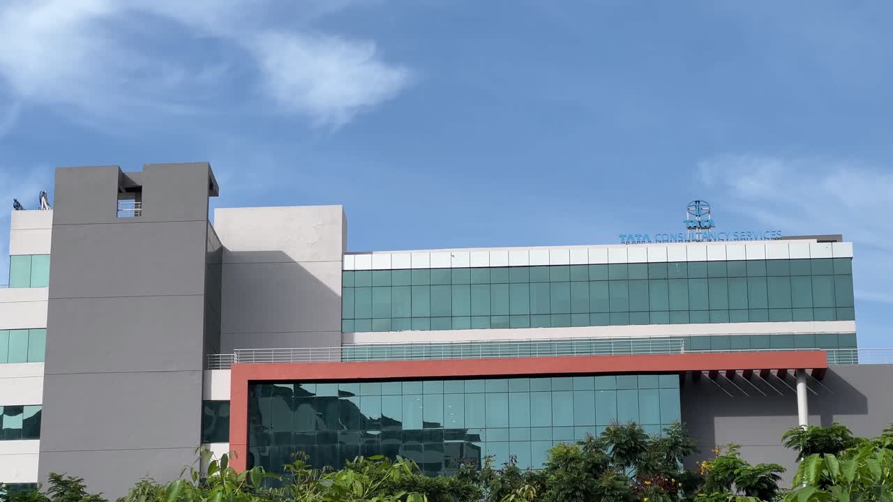 Tata Consultancy Building at Ecospace New Town Kolkata in a sunny day.