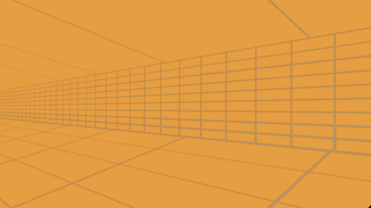 Animation of digital tunnel on orange background