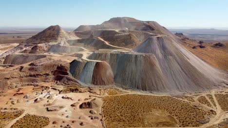 usa, ca, mojave, golden queen mine, 45585 - drone view of the mine and its massive tailings and the environmental damage it causes.