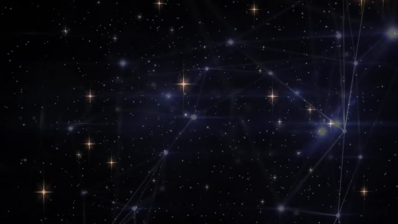 Animation of stars and constellations on night sky