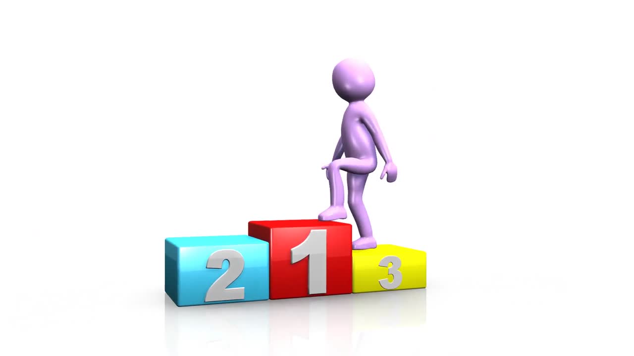 성공을 축하하는 3d 사업가