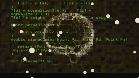 animación del cerebro humano sobre el procesamiento de datos