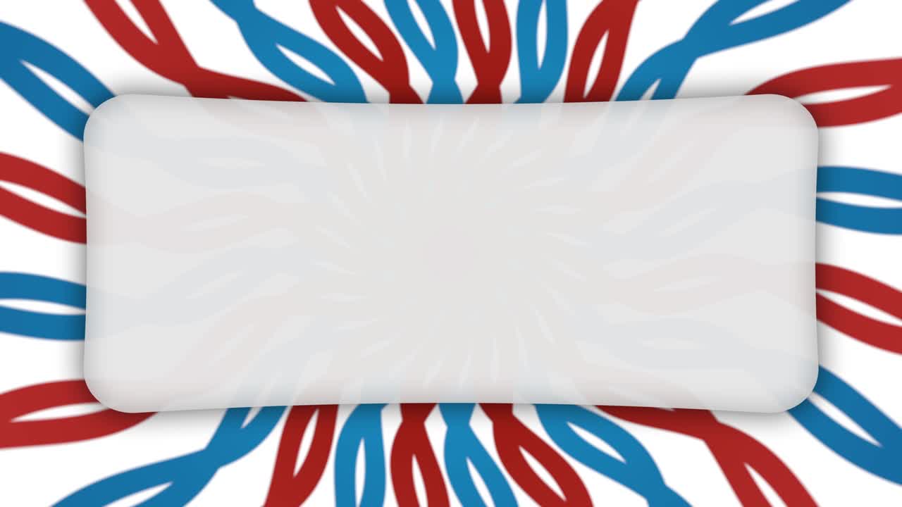estandarte rectangular de marco blanco en formas onduladas animación