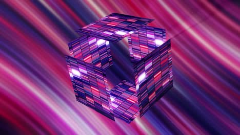 abstract 3d glowing shapes in purple and pink