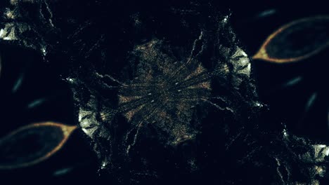 animación fractal tinta agua fluido de brillo dorado