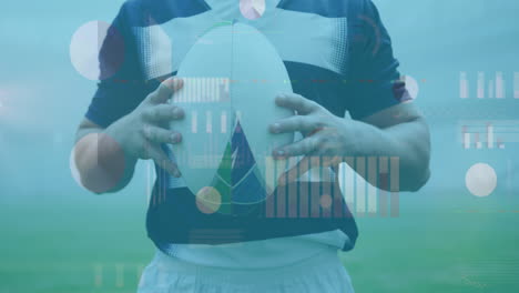 animación de las estadísticas sobre el jugador de rugby