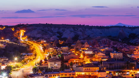 cappadocia town at dusk