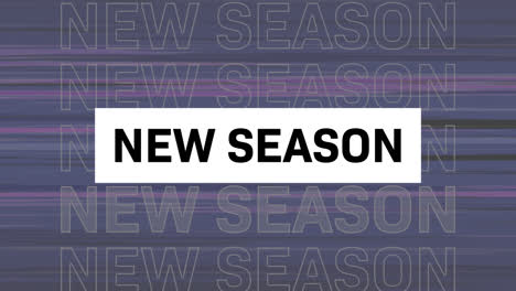 animation of new seasons text over purple distortion