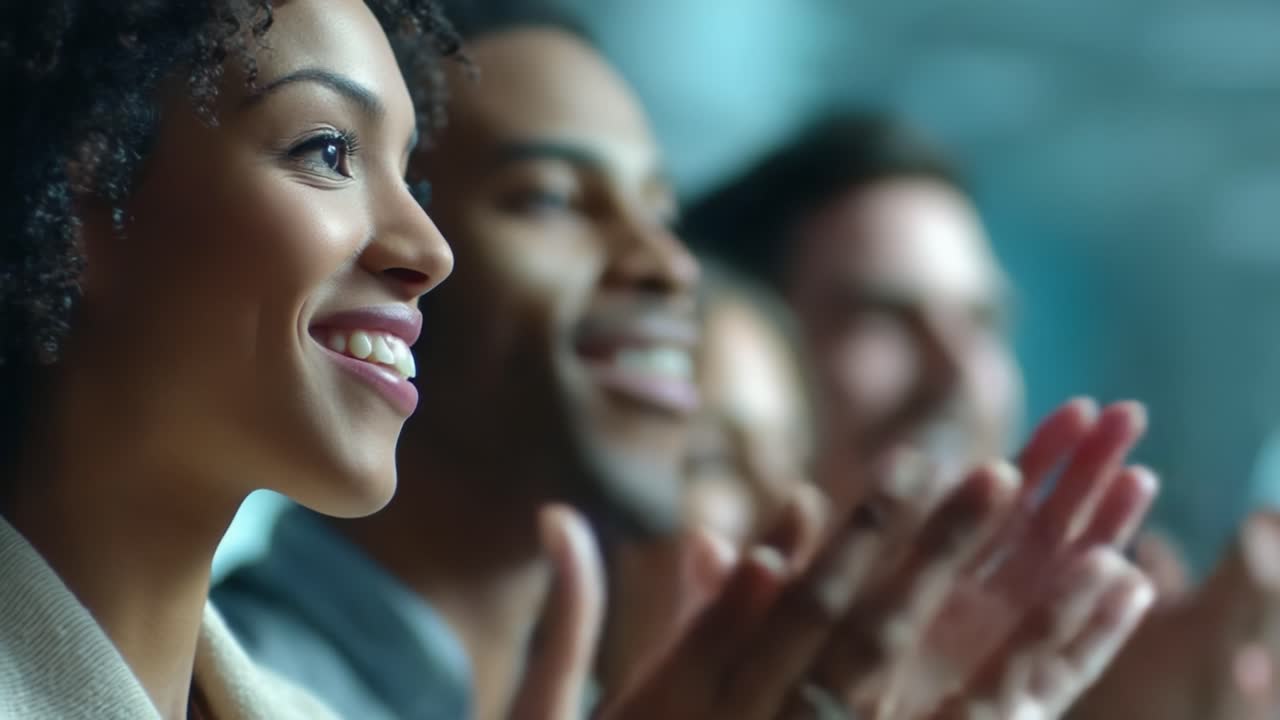 Enthusiastic Audience Members Engaged in Applause During a Special Event, Showcasing Joyful Expressions and Celebration in a Joyful Atmosphere of Connection and Community
