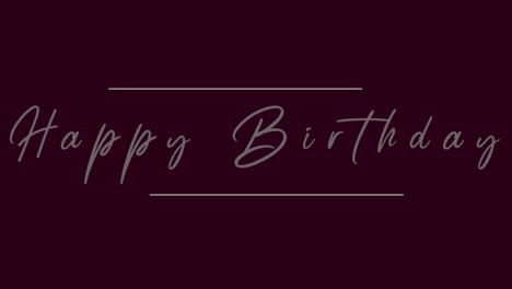 elegant handwritten happy birthday message on dark background