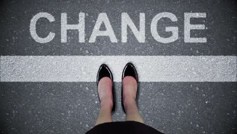 composite video of change written on the road