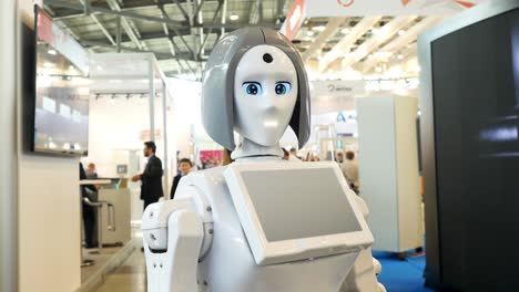 humanoid robot at a technology exhibition