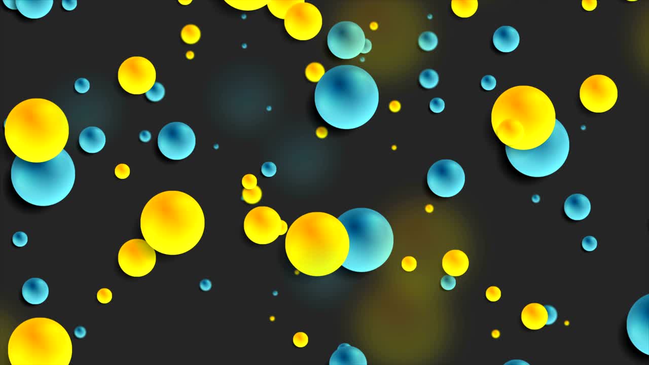 Chaotic moving bright 3d balls video animation