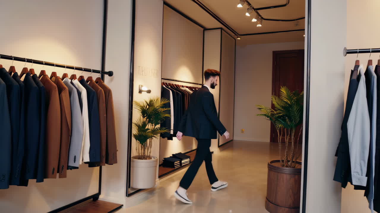Man Shopping for Suits and Formal Wear