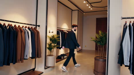 man shopping for suits and formal wear