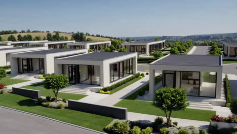modern housing development with contemporary architectural design and landscaped surroundings