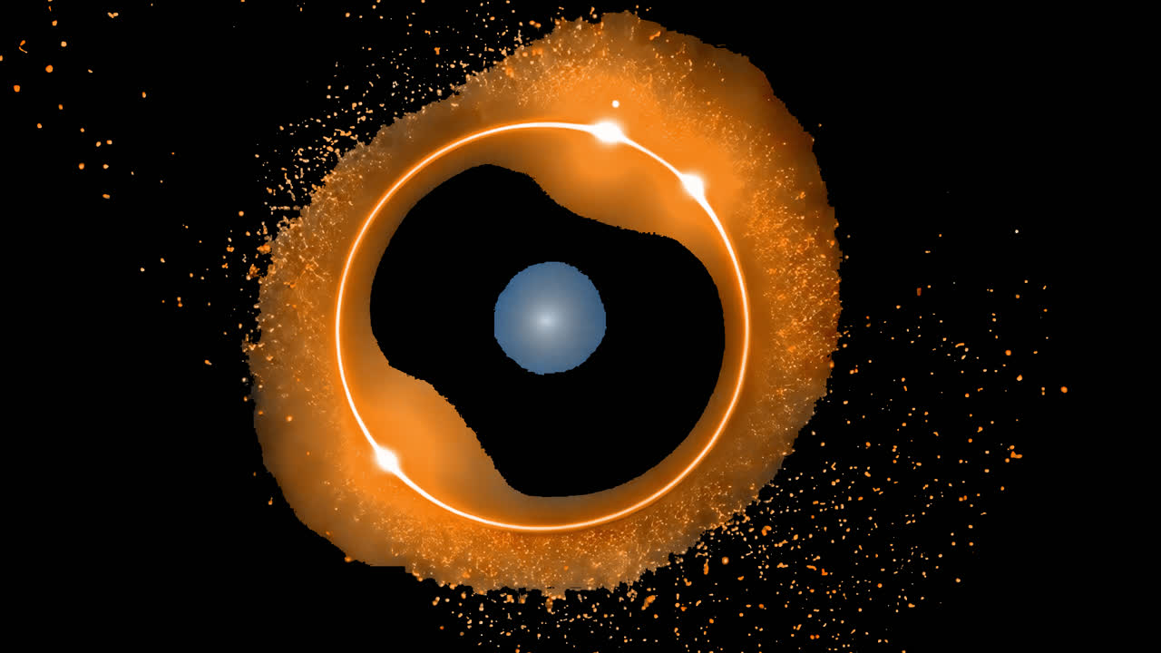 Illuminated ring frame animated overlay, transparent 4K video, alpha channel, ProRes 4444